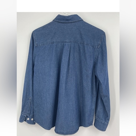 Disney Store Winnie The Pooh Tigger Piglet Eeyore Denim Button Up Shirt Top S - Picture 4 of 6